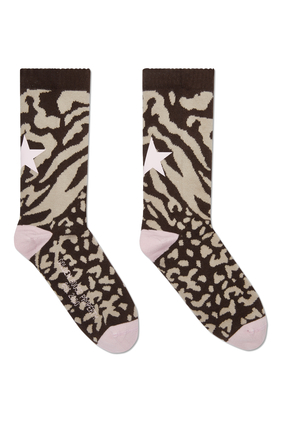Animal Print Star Socks